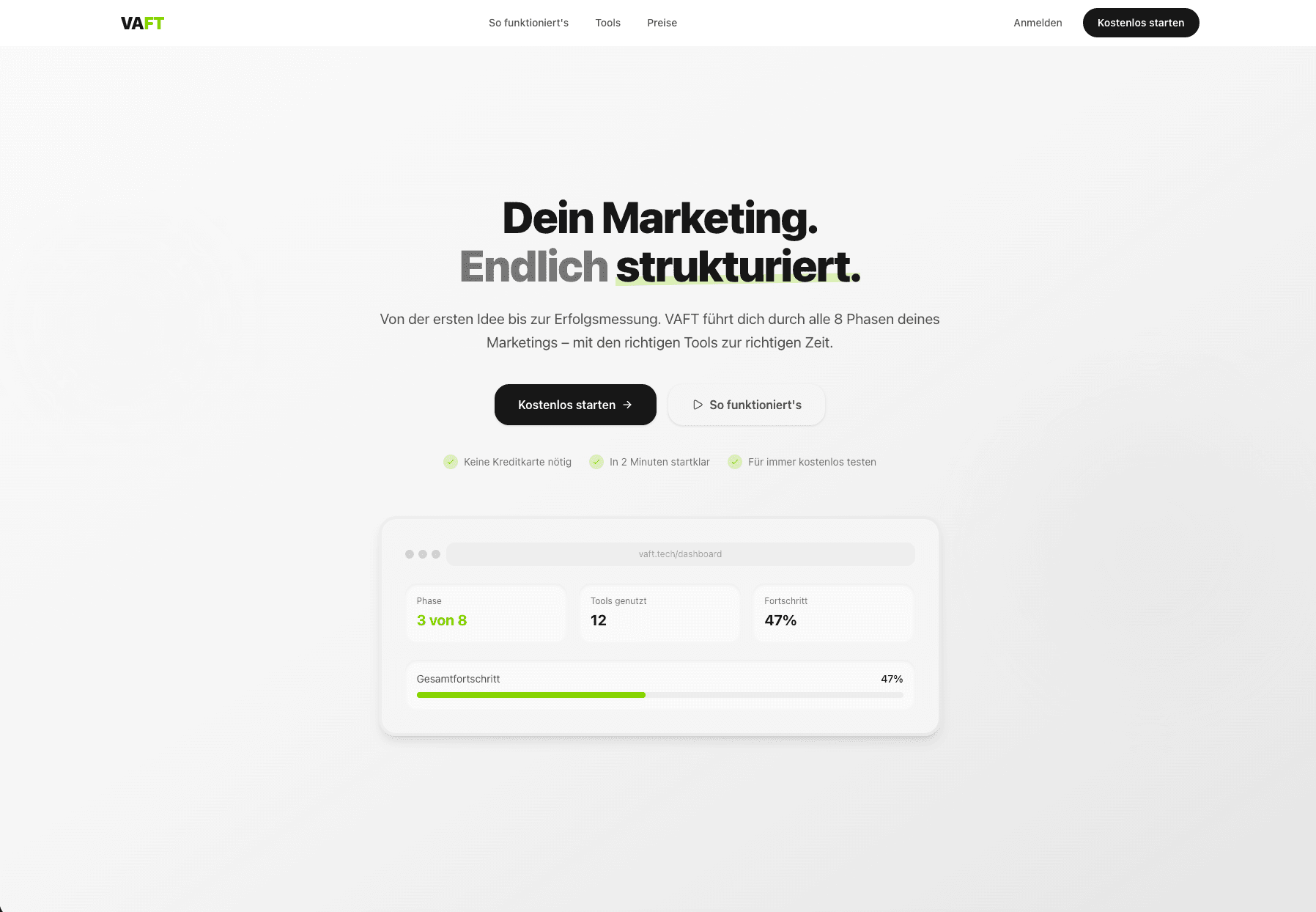 Vaft Website-Vorschau
