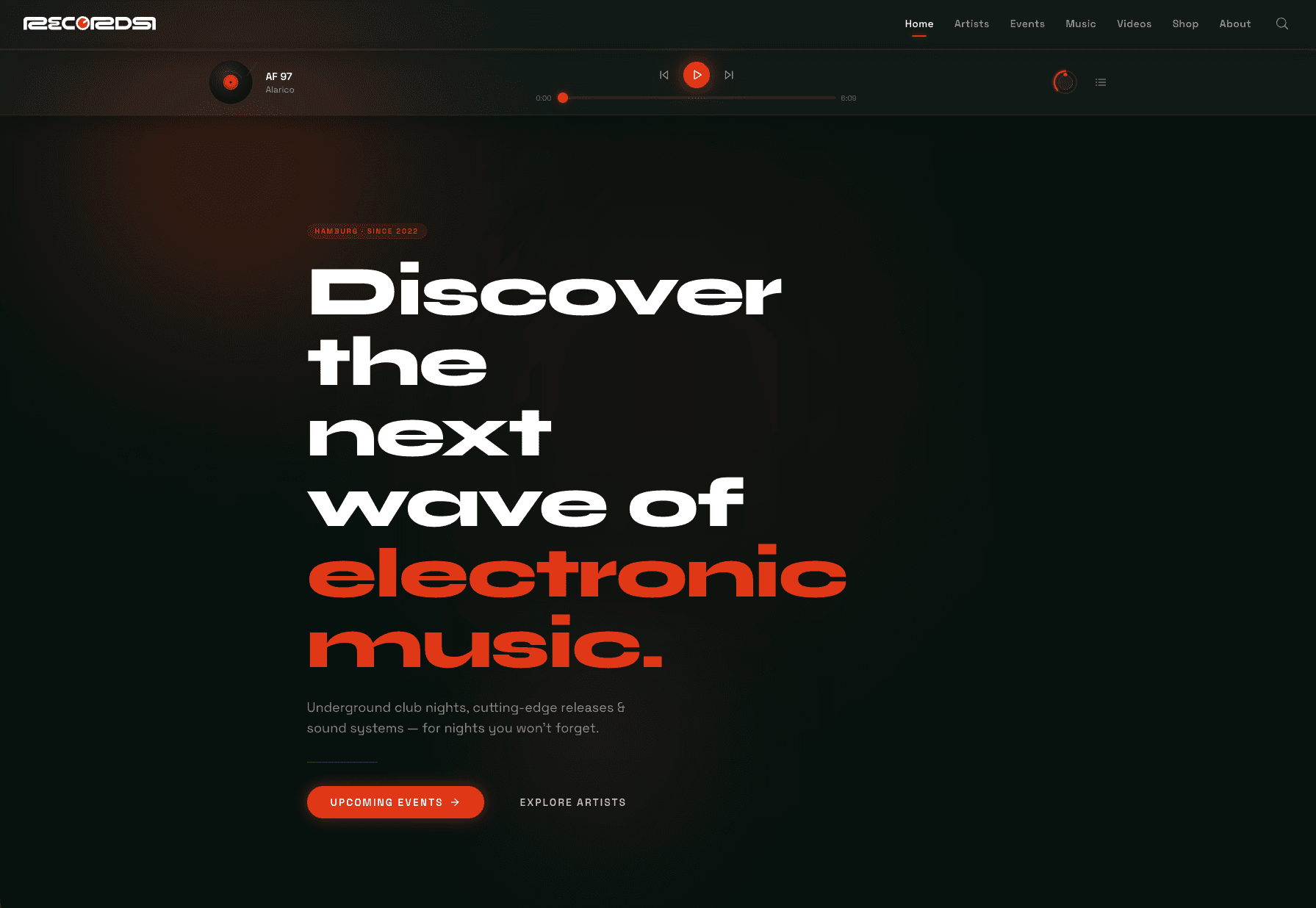 VOL Records Website-Vorschau
